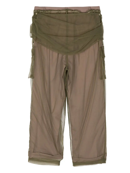 Straight-Leg Tulle Trousers