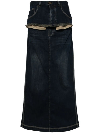 Layered Denim Skirt