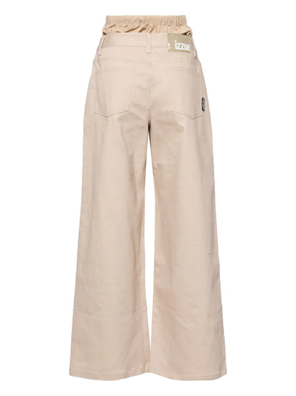 Layered Wide-Leg Trousers