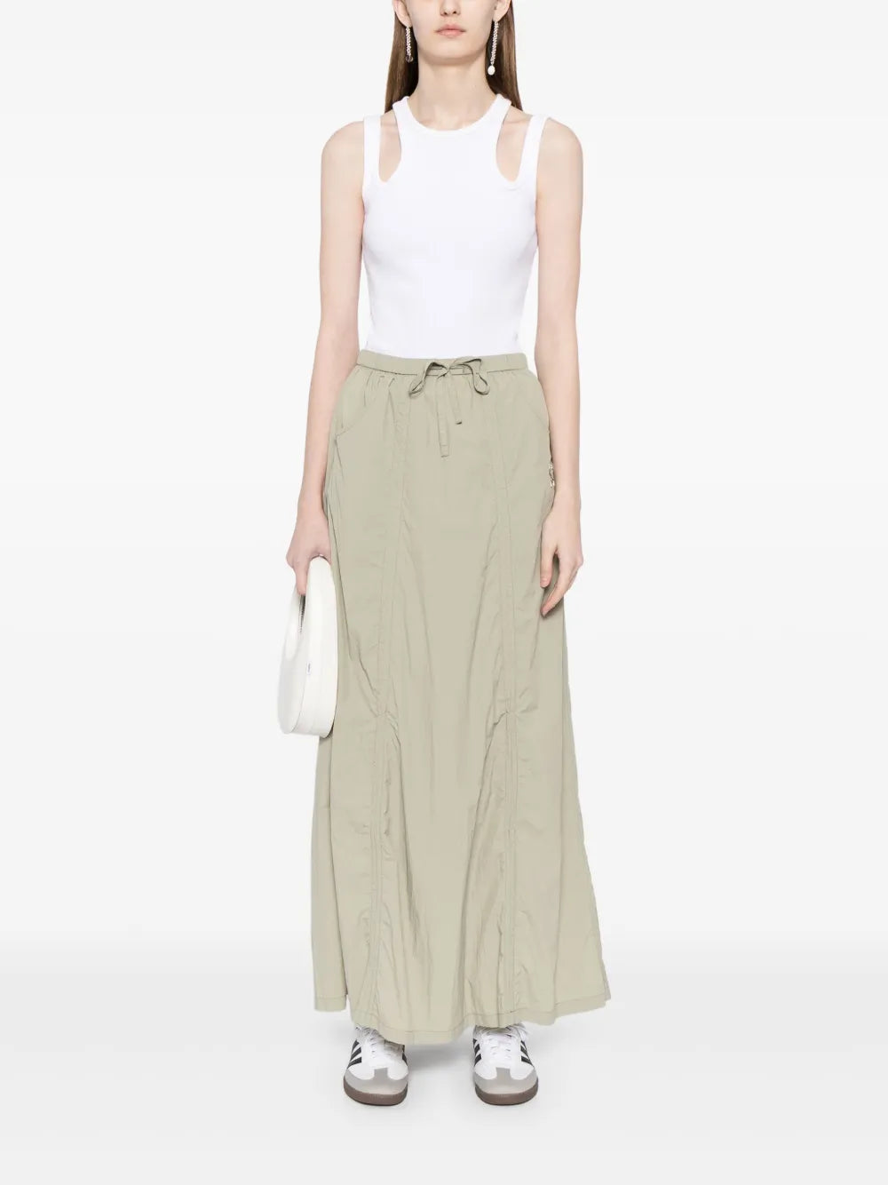 Drawstring-Waist Maxi Skirt