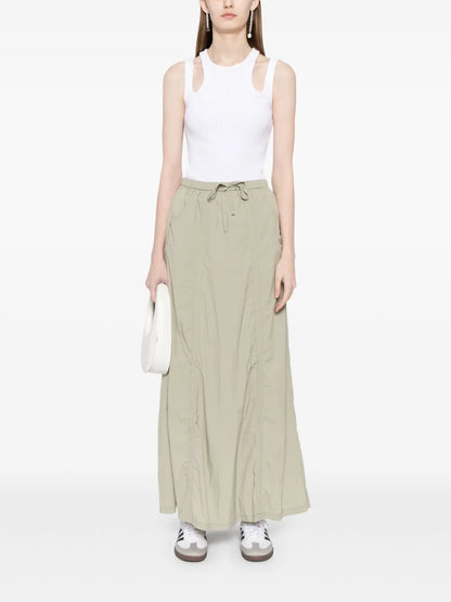Drawstring-Waist Maxi Skirt