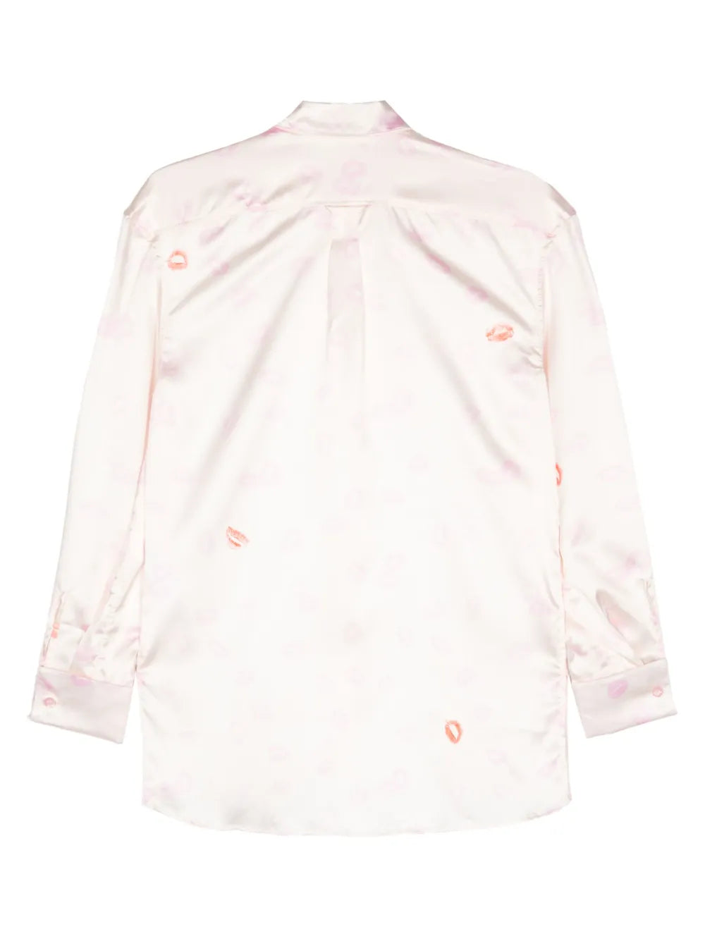 Lipstick-Print Satin Shirt