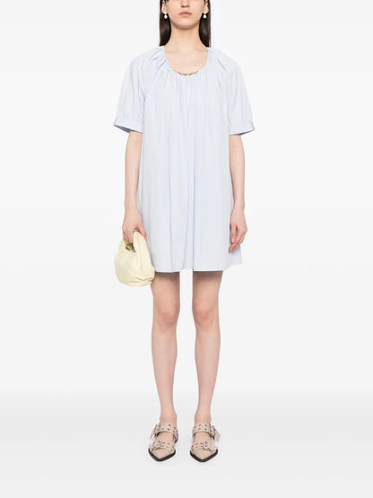 Chain Link-Detail Short-Sleeved Dress