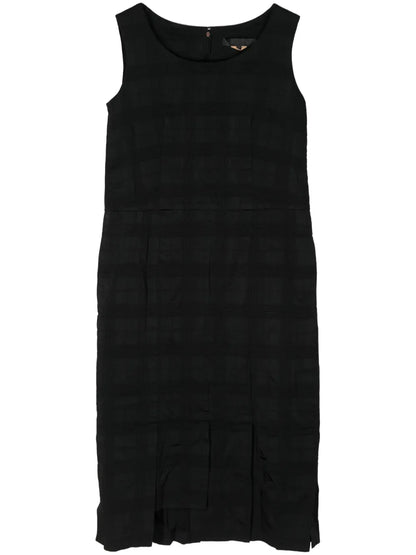 Check Pattern Midi Dress