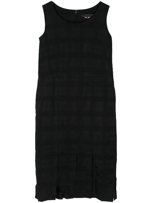 Check Pattern Midi Dress