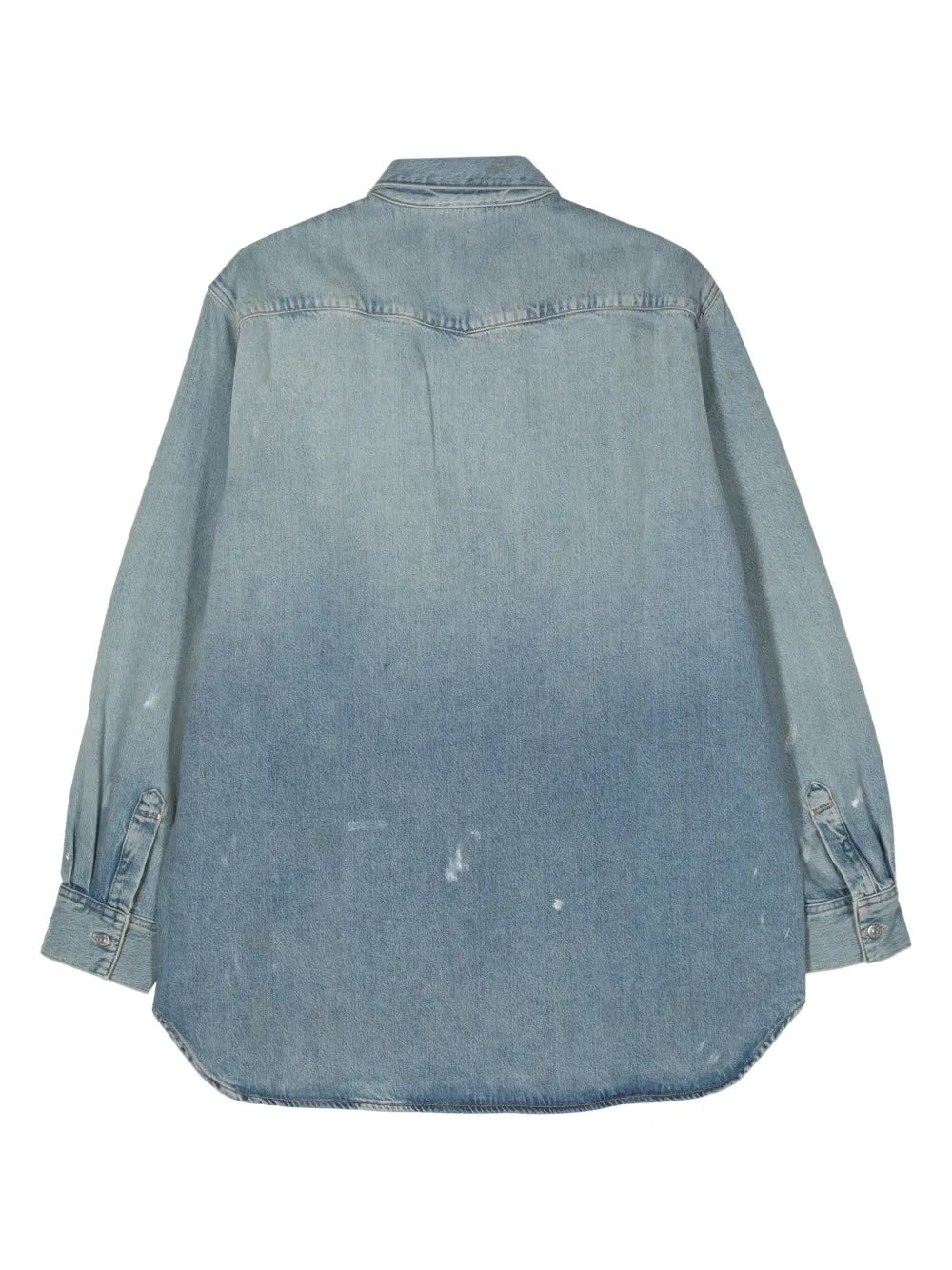 Paint-Splatter Denim Shirt