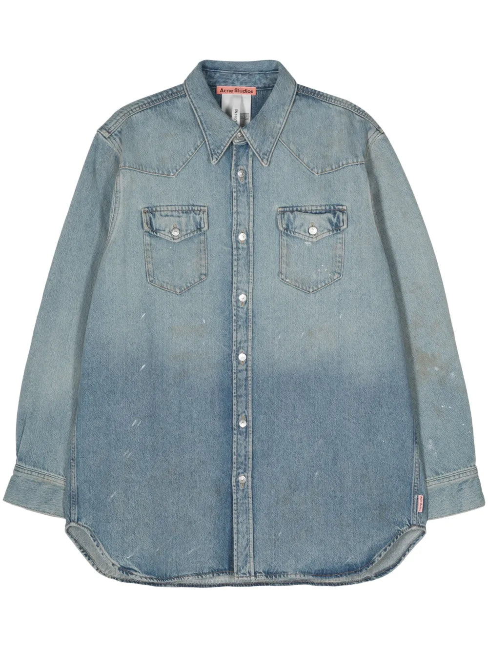 Paint-Splatter Denim Shirt