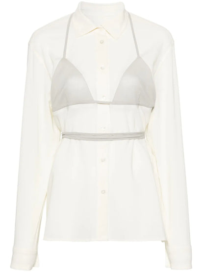 Panelled-Design Cotton Shirt