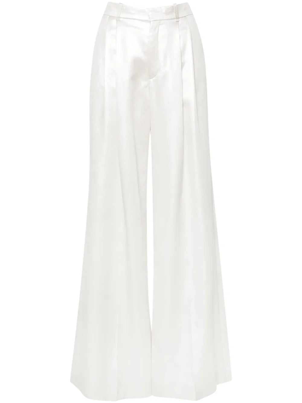 Wide-Leg Silk Trousers