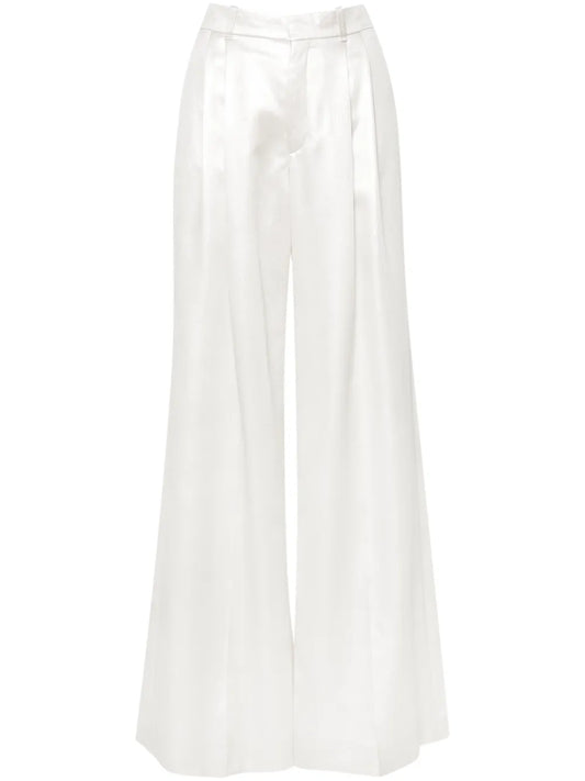 Wide-Leg Silk Trousers