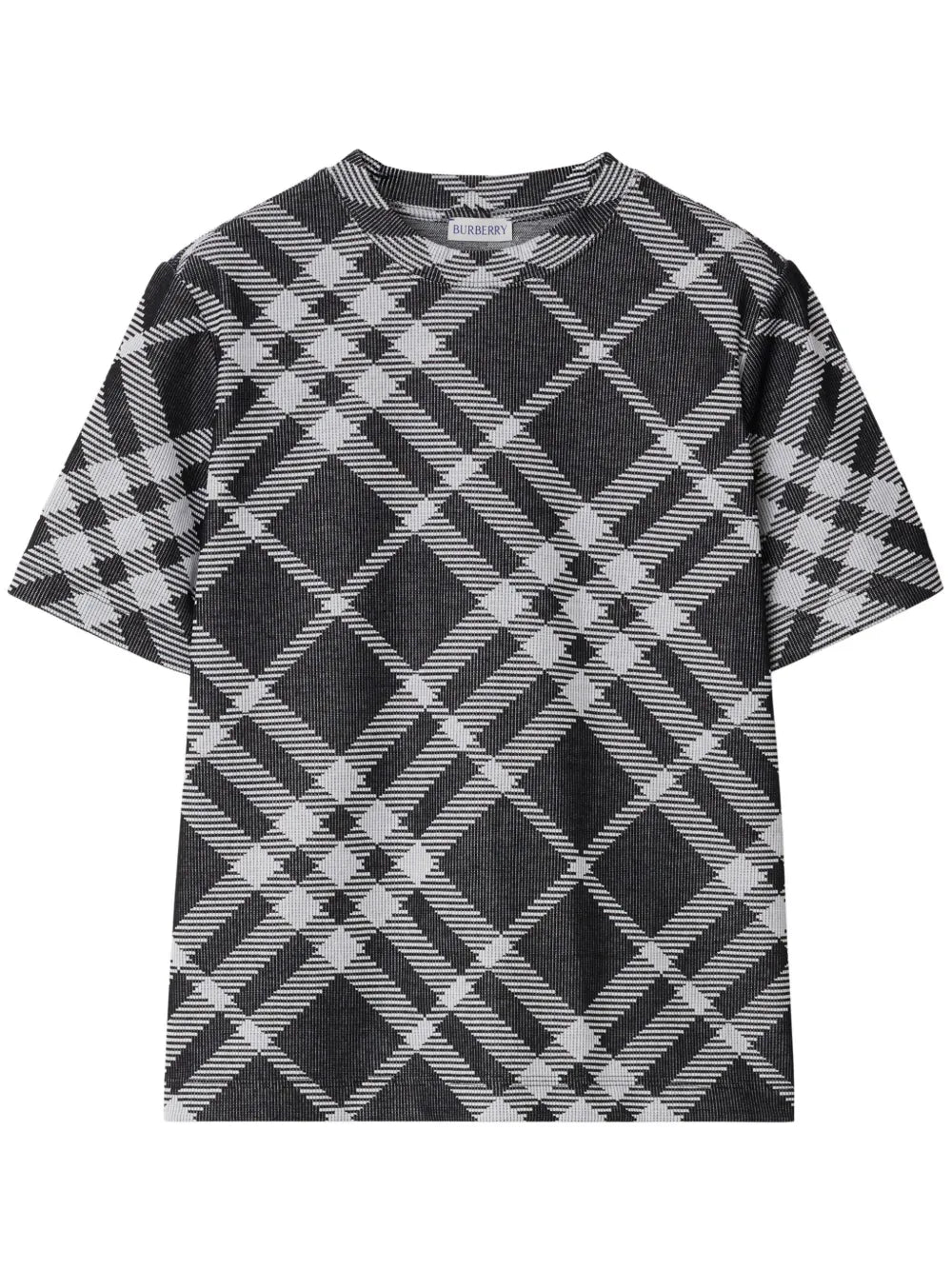 Check Stretch Cotton-Blend T-Shirt