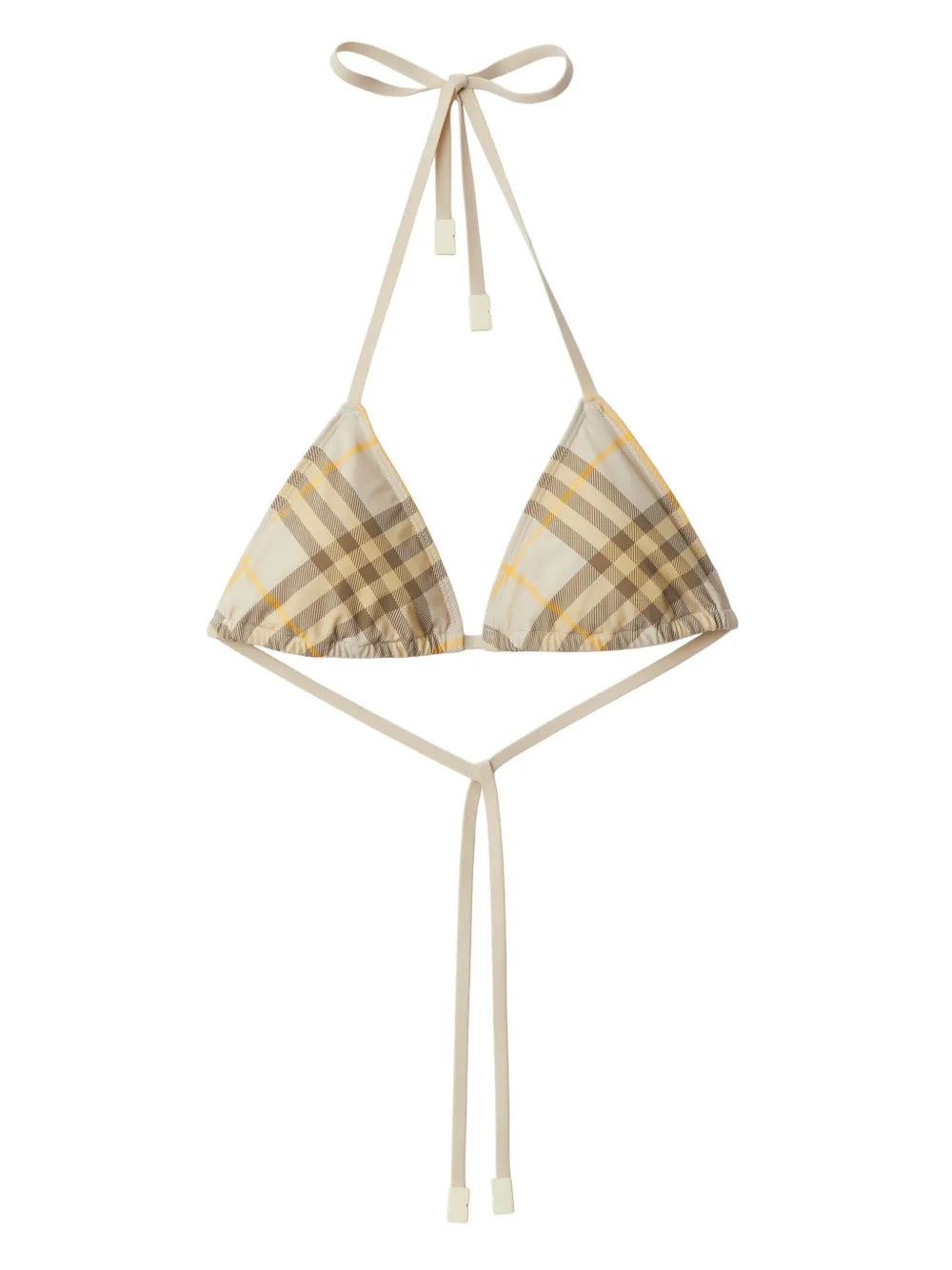 Check-Print Bikini Top