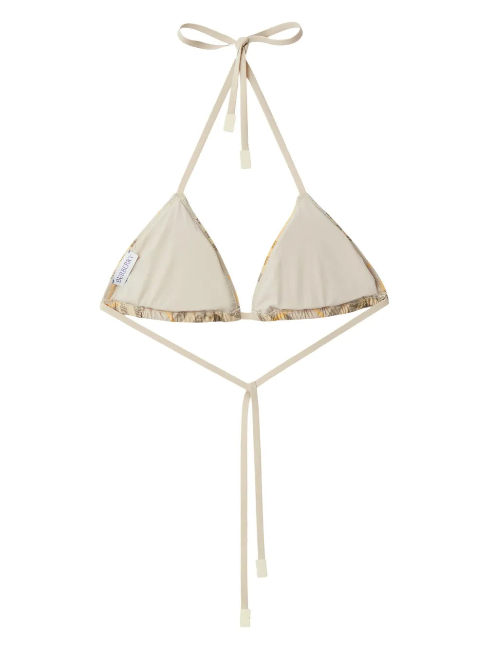 Check-Print Bikini Top