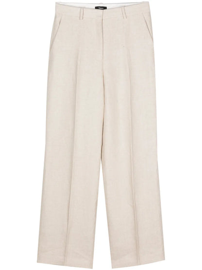Linen Straight-Leg Trousers