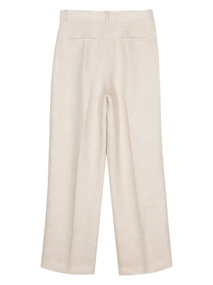 Linen Straight-Leg Trousers