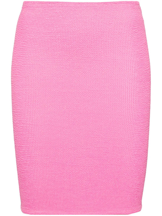 Ruched Textured Miniskirt