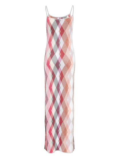 Plaid Woven Maxi Dress