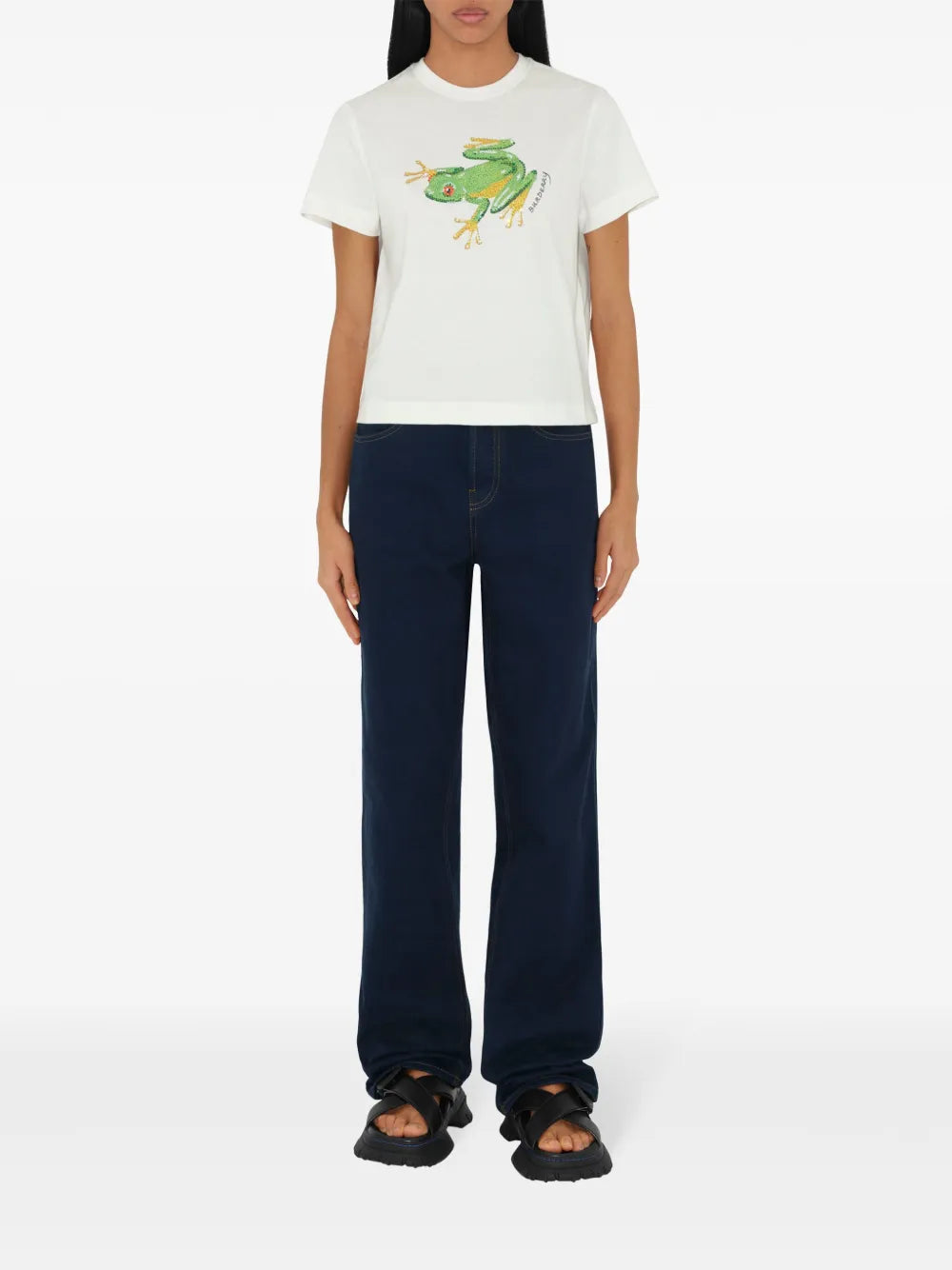 Boxy Crystal Frog Cotton T-Shirt