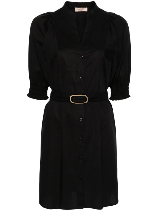 Belted Poplin Shirtdress