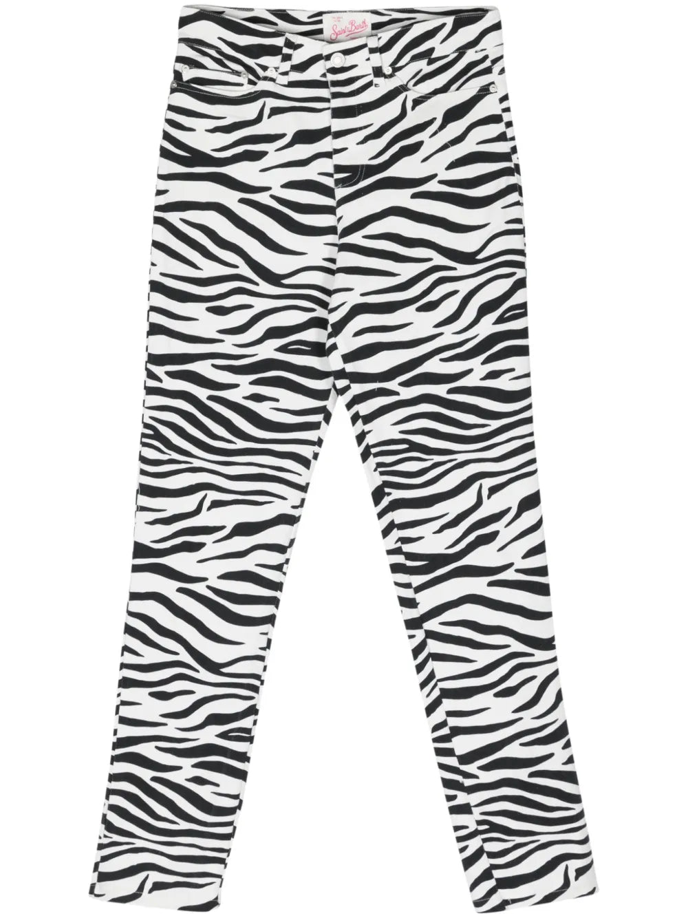 Belleville Slim-Leg Zebra-Print Jeans