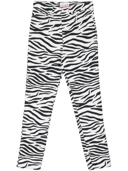 Belleville Slim-Leg Zebra-Print Jeans