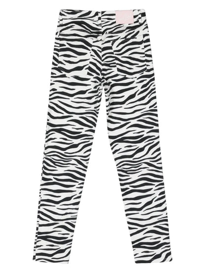 Belleville Slim-Leg Zebra-Print Jeans