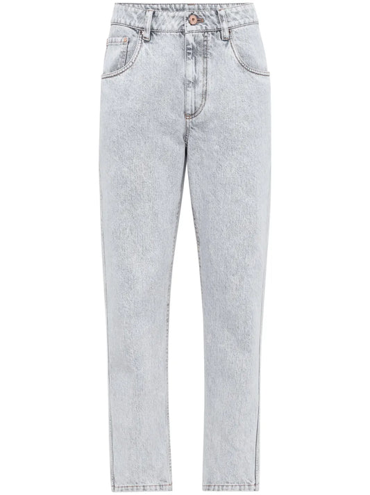 Mid-Rise Tapered Jeans