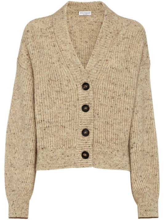 Mélange Wool-Blend Cardigan