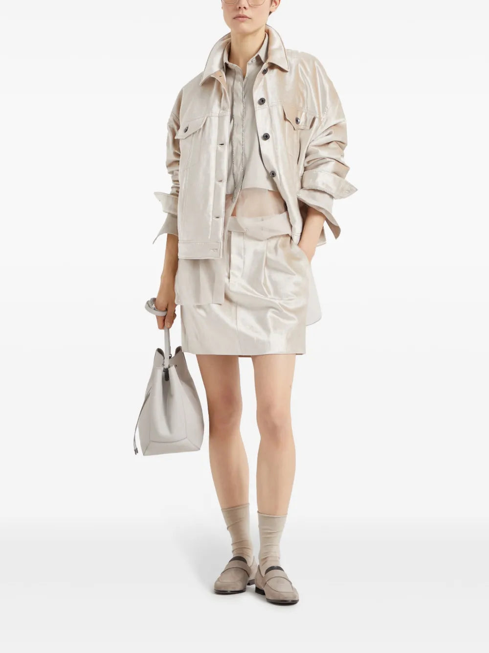 Padded Pearlescent-Finish Jacket