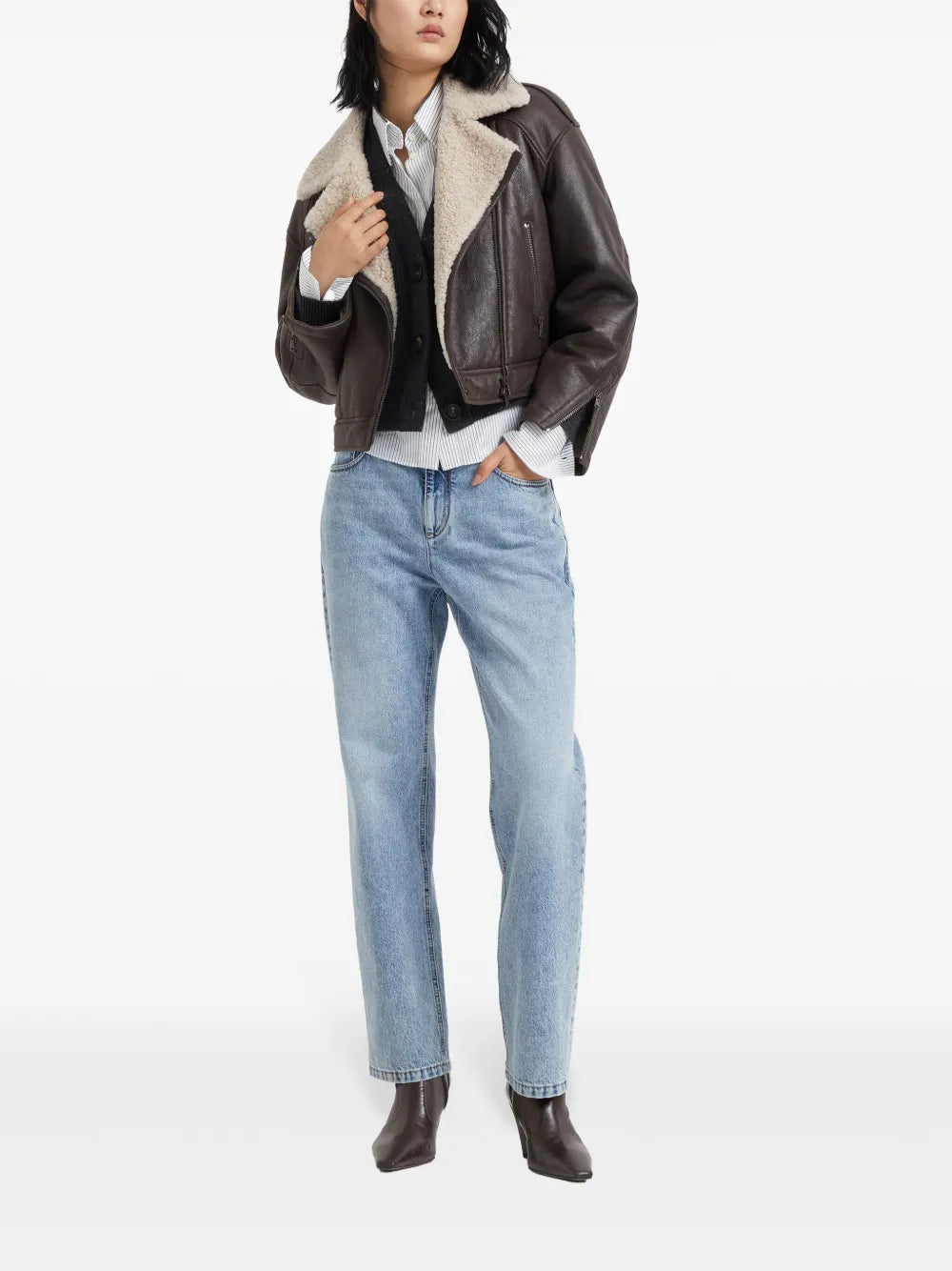 Straight-Leg Denim Jeans