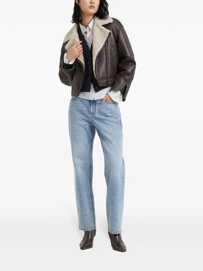 Straight-Leg Denim Jeans