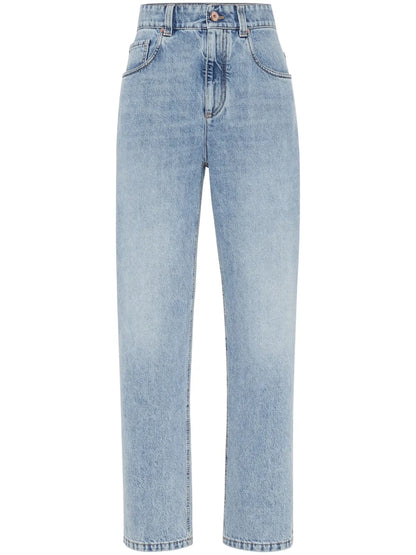 Straight-Leg Denim Jeans
