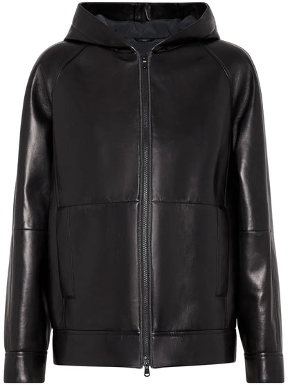 Hooded Leather Jacket
