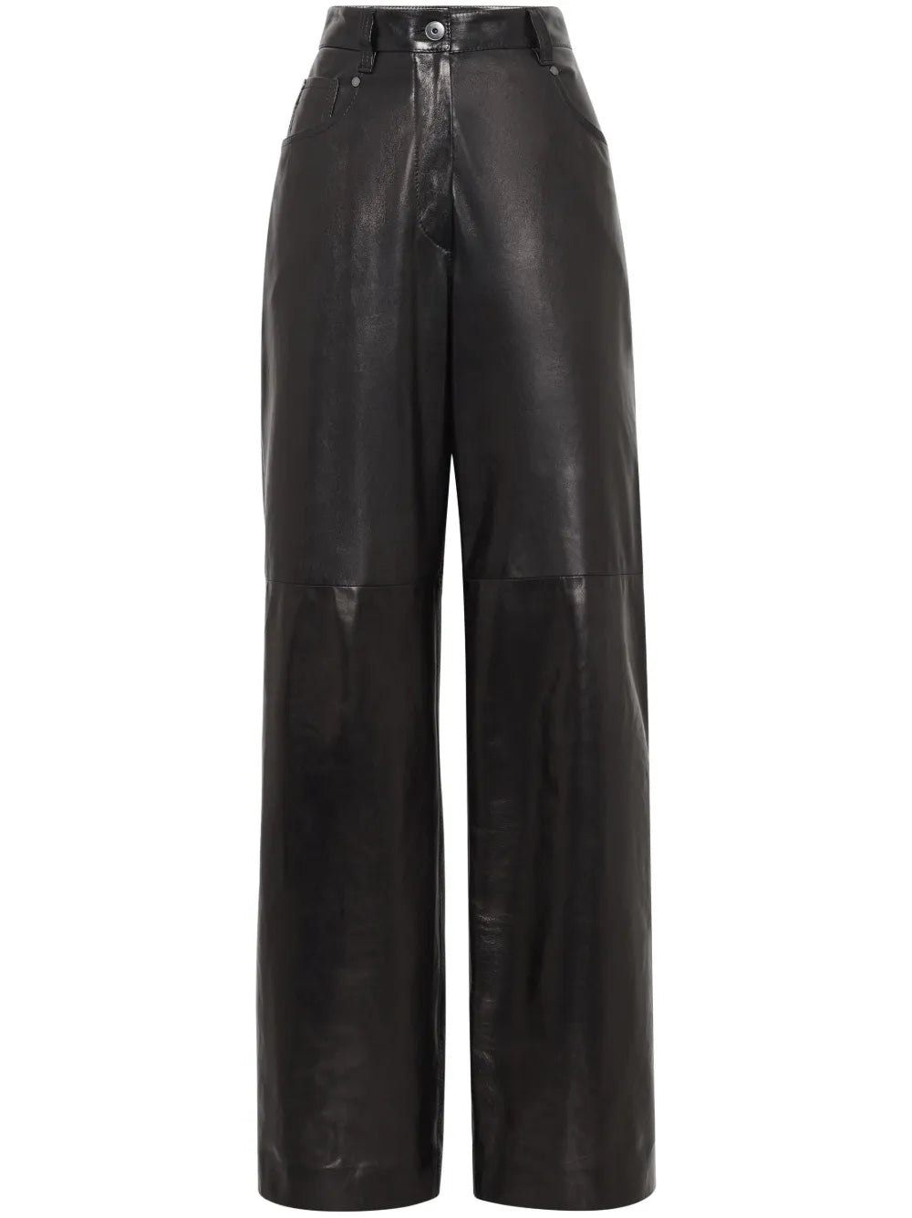 High-Waisted Leather Trousers