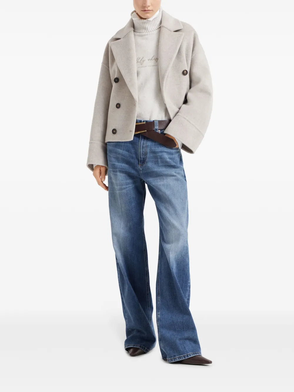 Double-Breasted Peak-Lapel Jacket