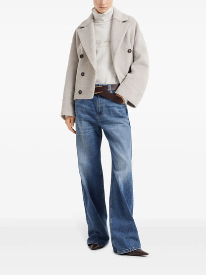 Double-Breasted Peak-Lapel Jacket