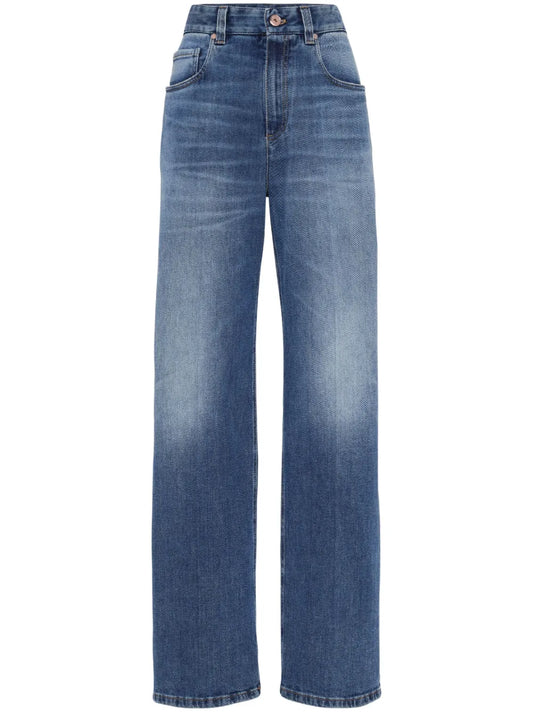 High-Rise Straight-Leg Jeans
