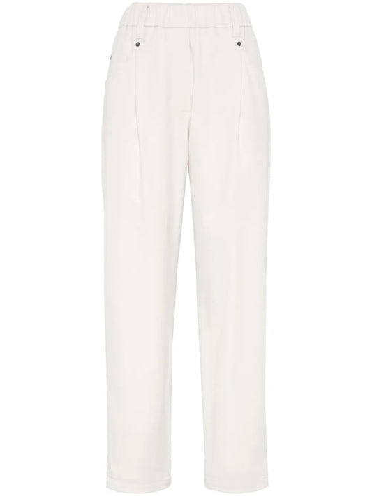 Straight-Leg Cotton Trousers