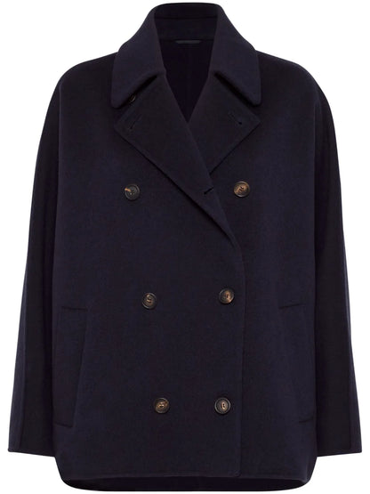Double-Breasted Monili-Trim Jacket
