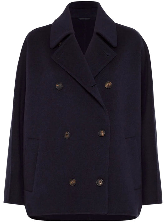 Double-Breasted Monili-Trim Jacket