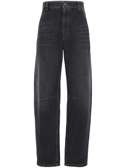 High-Rise Straight-Leg Jeans