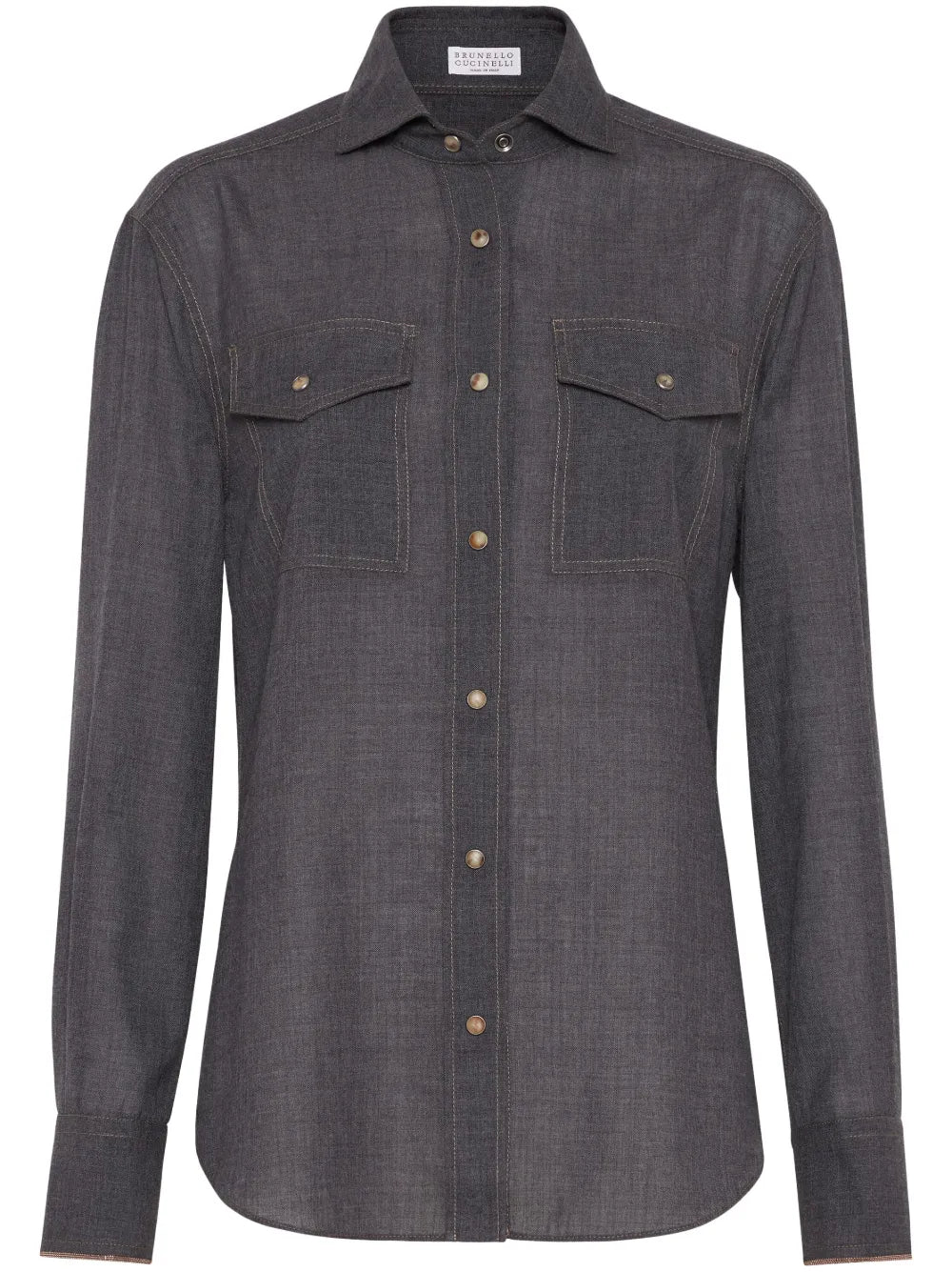 Monili-Trim Virgin Wool Shirt