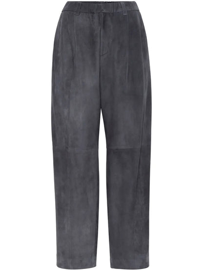 Straight-Leg Leather Trousers