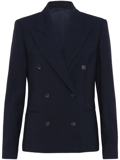 Peak-Lapel Double-Breasted Blazer
