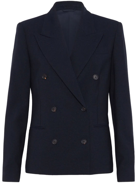 Peak-Lapel Double-Breasted Blazer