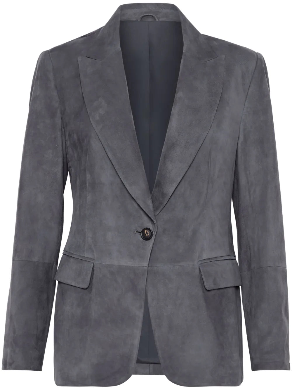 Single-Breasted Suede Blazer