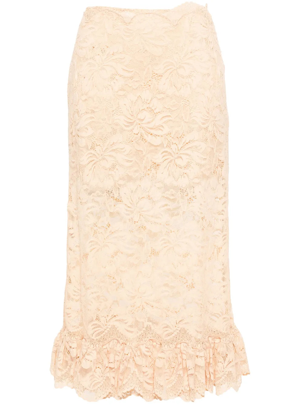 Corded-Lace Midi Skirt
