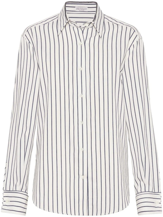 Stripe-Print Cotton Shirt