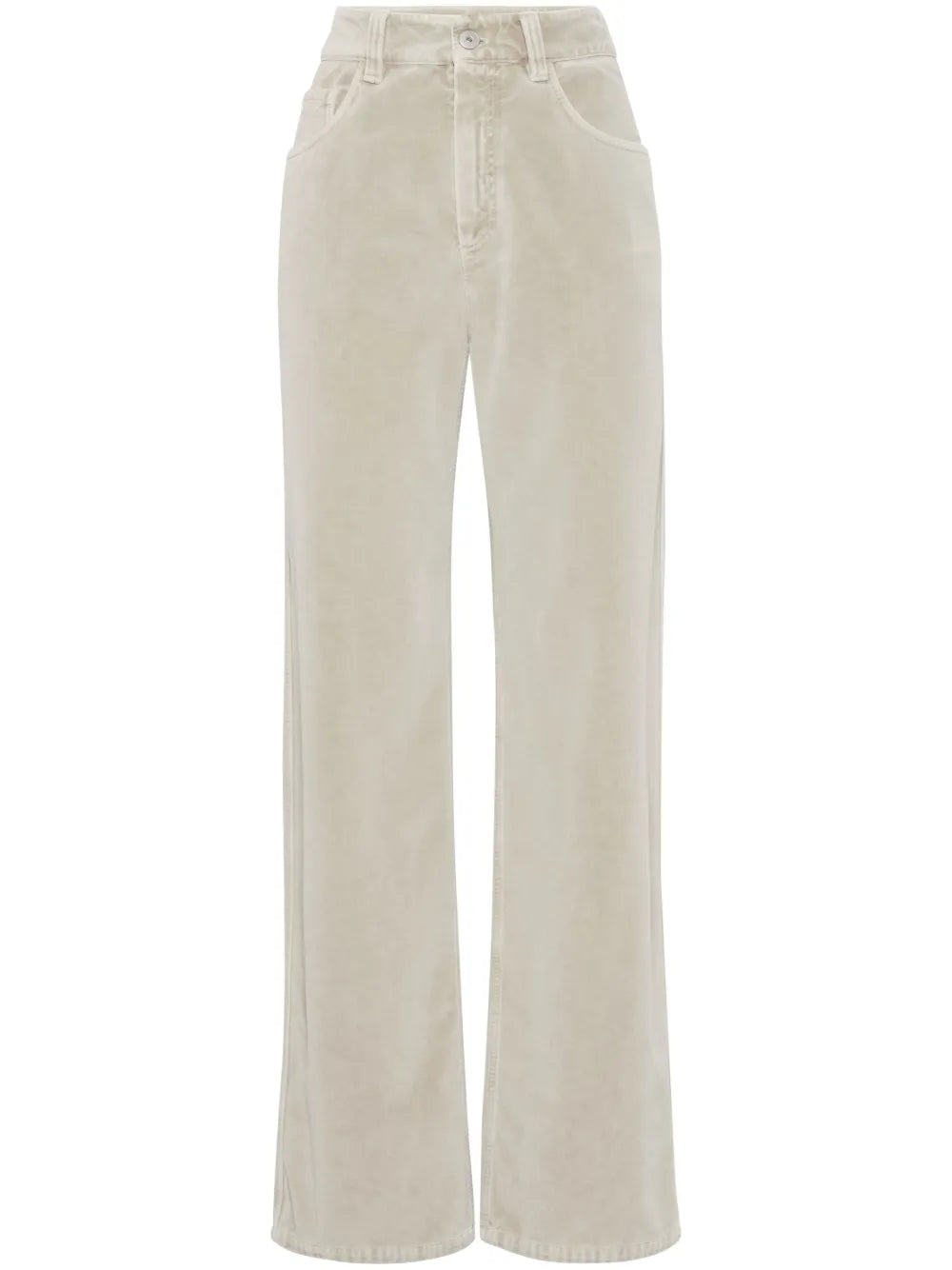 Mid-Rise Cotton Trousers