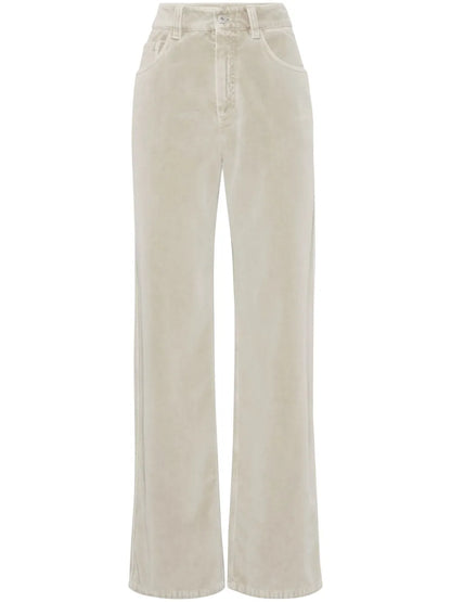 Mid-Rise Cotton Trousers